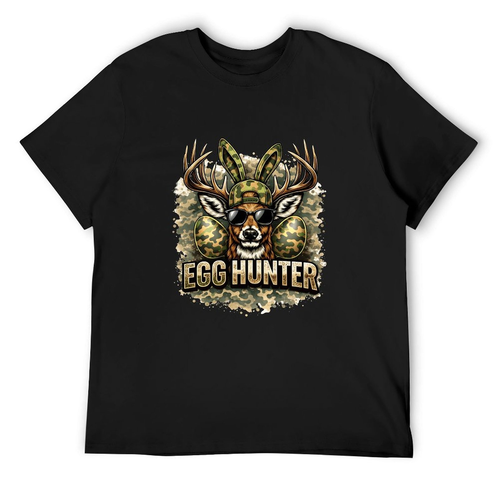 Wildman Hunting & Outdoor Photos - Camiseta negra de camuflaje para caza
