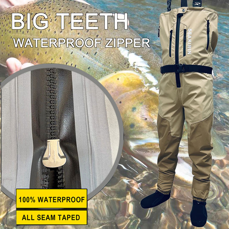 Fishing Waders Breathable - Botas de pesca con cremallera en