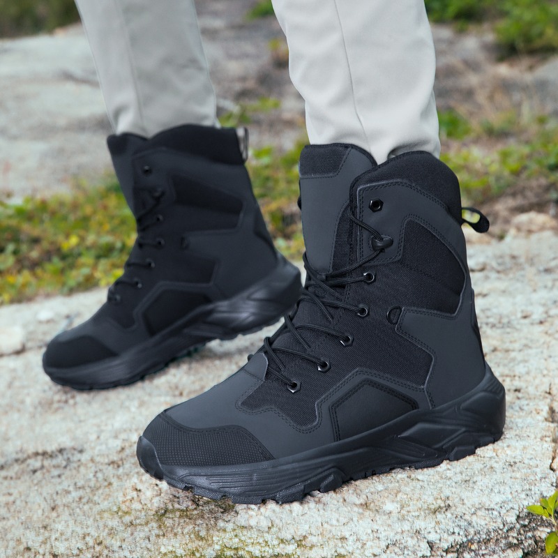 Wildman Hunting & Outdoor Photos - Botas tácticas para hombre con cordones,